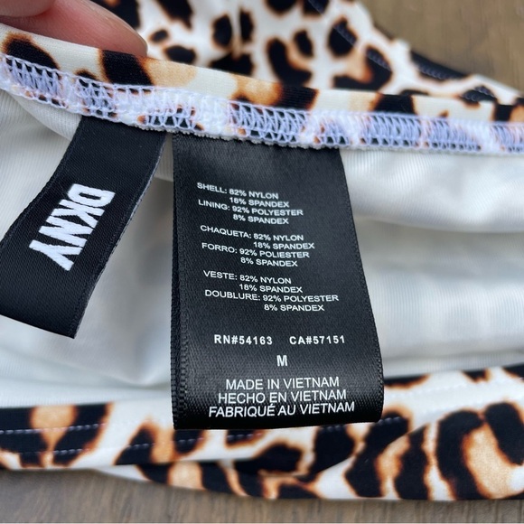 DKNY Women's Wild Thing Soft White Leopard-Print Side-Tie Bikini Bottoms S M - Picture 6 of 10